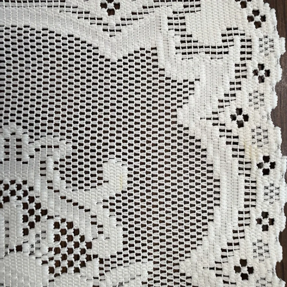 Vintage Ivory Lace Placemats Set Of 9 Floral Filet Lace Cottagecore Farmhouse